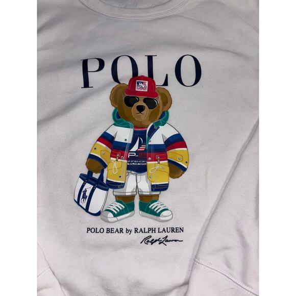 Polo Ralph Lauren bear white crewneck sweatshirt (size XL) - Picture 2 of 7